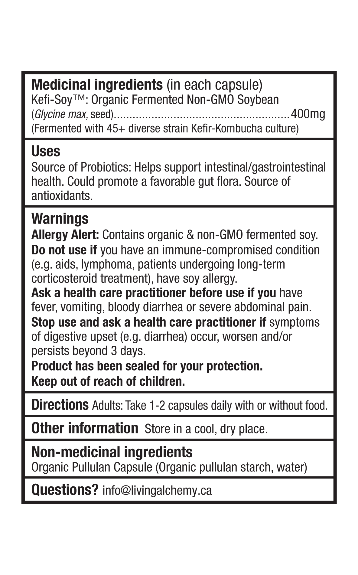 Votre étiquetage de nutrition Votre flore® probiotique professionnel