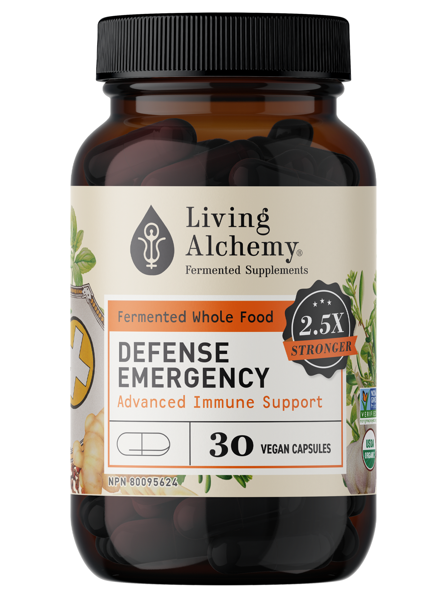 Living Alchemy Defense Emergency advanced fermented immune support bottle