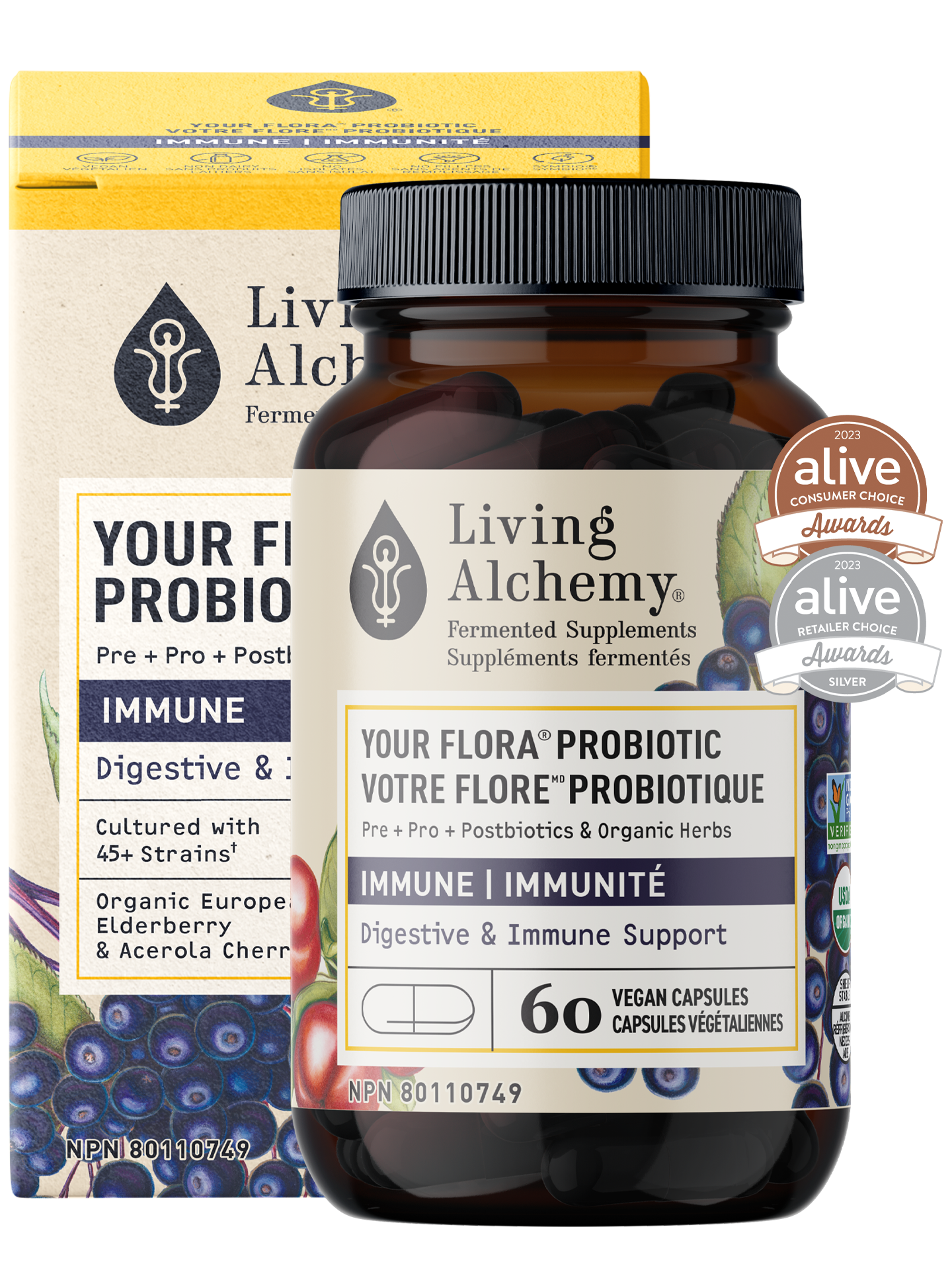 Living Alchemy Your Flora Probiotic Immune fermented supplement bottle